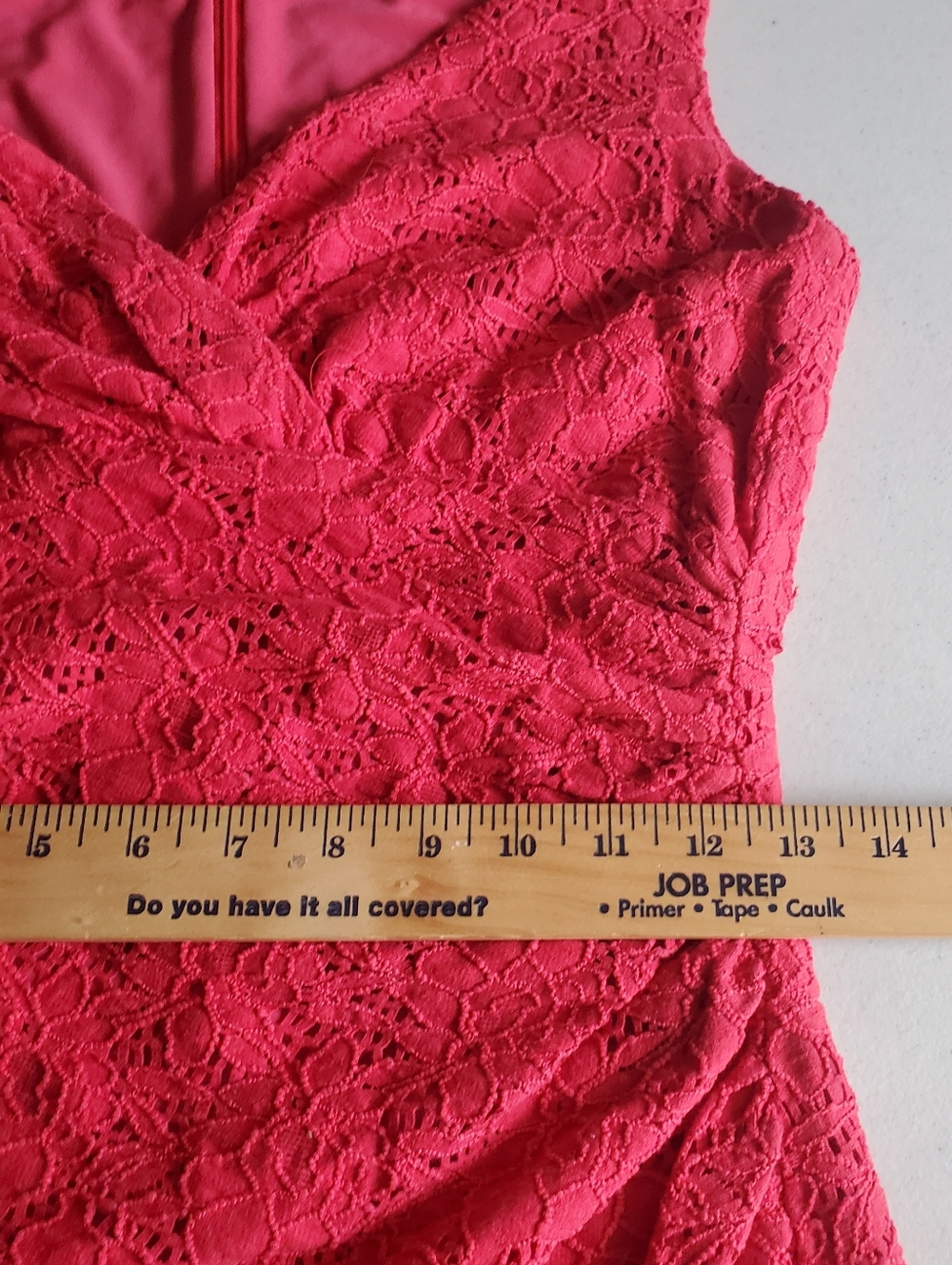 Lauren Ralph Lauren Coral Red Lace Sheath Dress Size 8 Cocktail Wedding Feminine - Picture 6 of 7